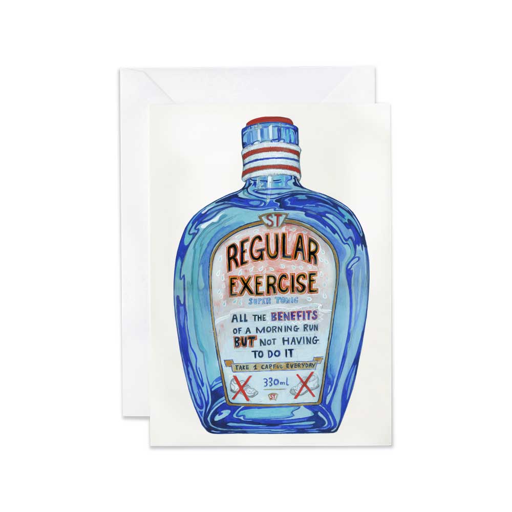 Regular Exercise - Super Tonic - Greetings Card