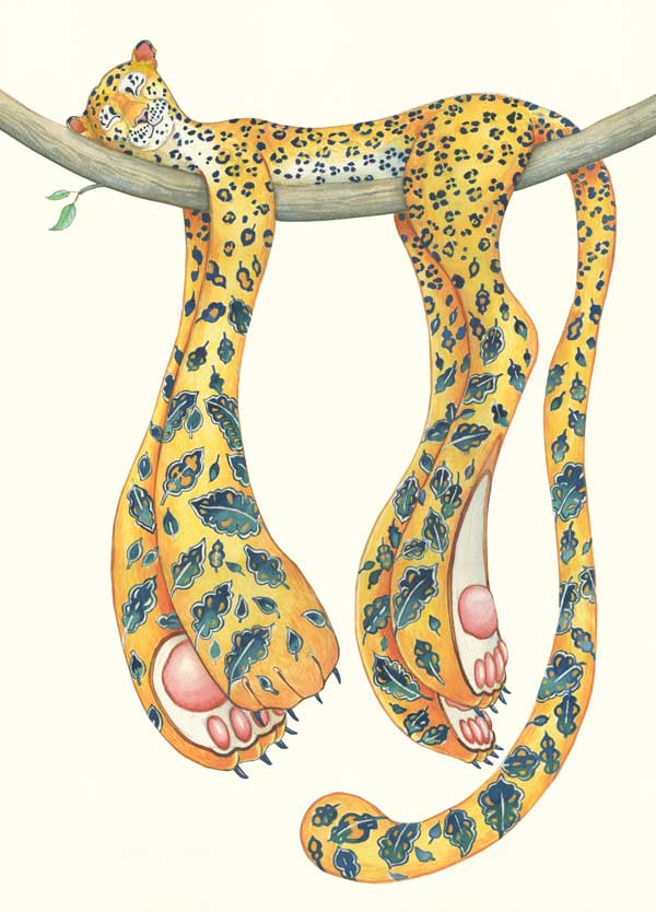 Leopard sleeping - Card