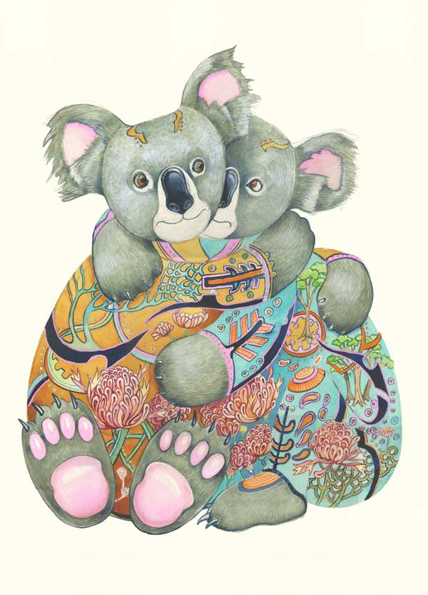 Cuddling Koala Bears - Print - The DM Collection