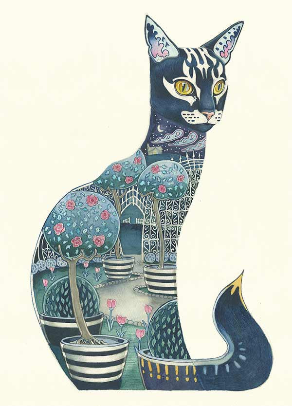 Cat at Night - Print - The DM Collection