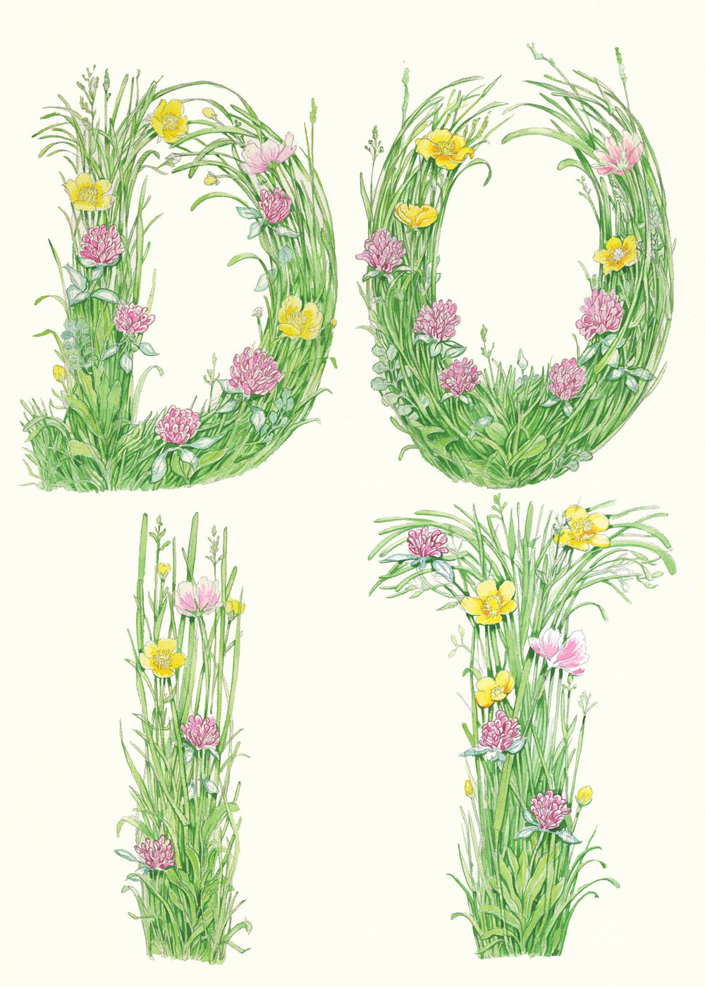 Do It - letters made out of meadow grass - Greetings Card