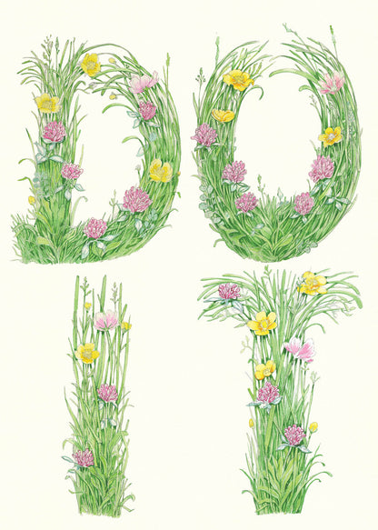 Do It - letters made out of meadow grass - Greetings Card