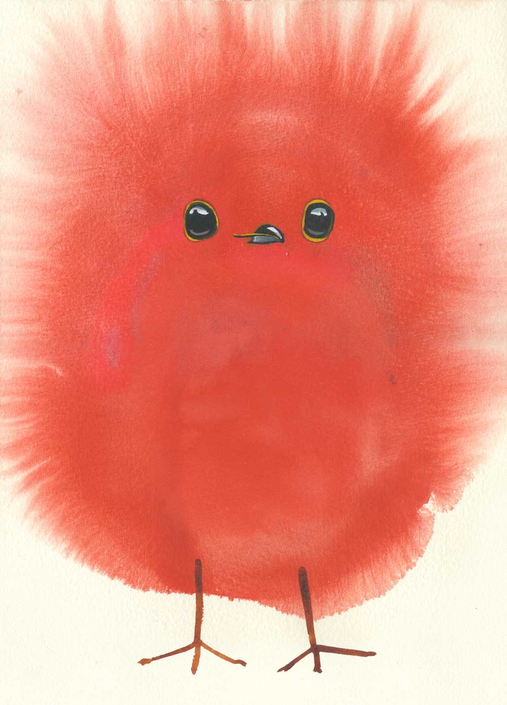 Fluffy Robin Chick - Greetings Card – The DM Collection
