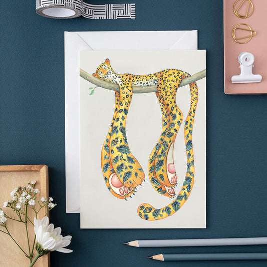 Leopard sleeping - Card