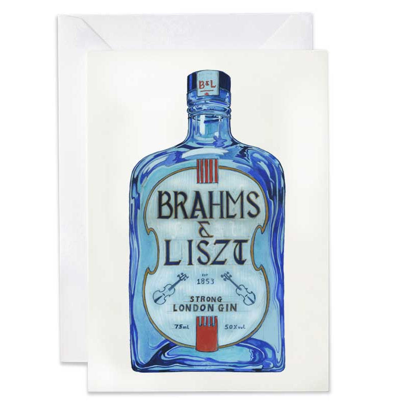 Brahms & Liszt  - London Gin - Greetings Card
