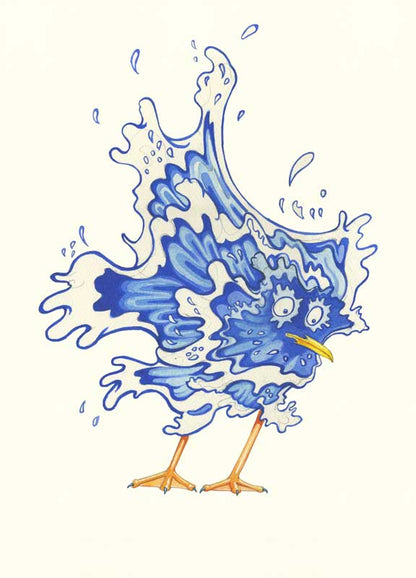 Seagull splashed in the face - Card