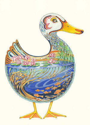 Duck in a Pond - Card