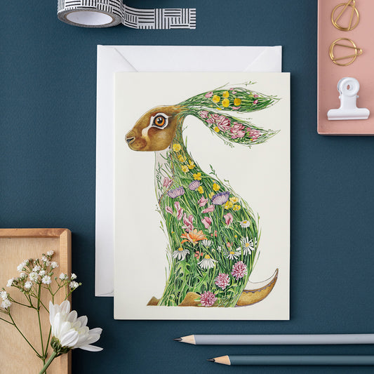 Hare in a Meadow - Card - The DM Collection