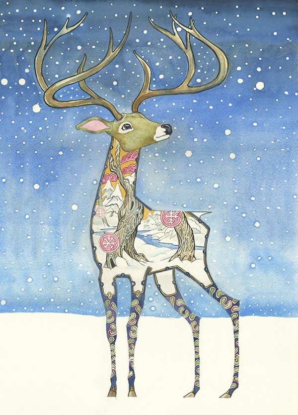 Stag in the Snow - Card - The DM Collection