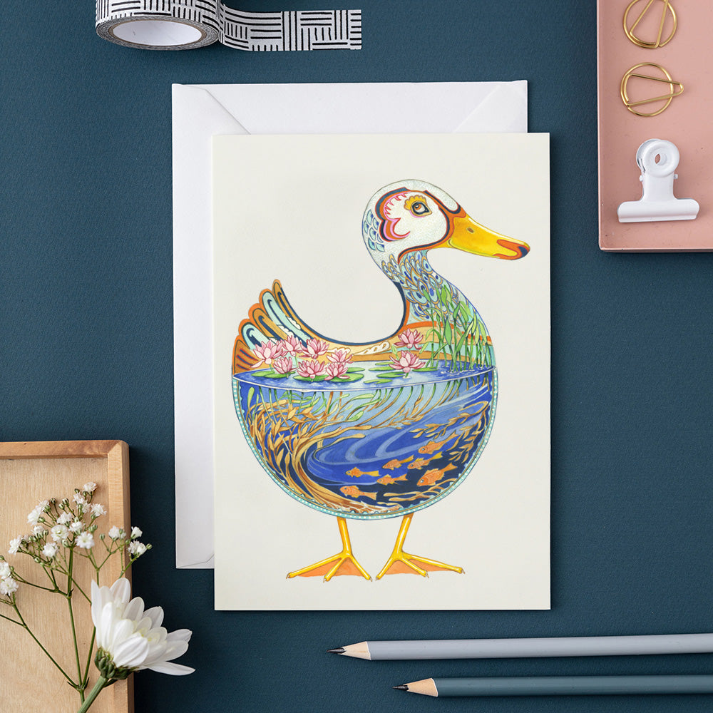 Duck in a Pond - Card