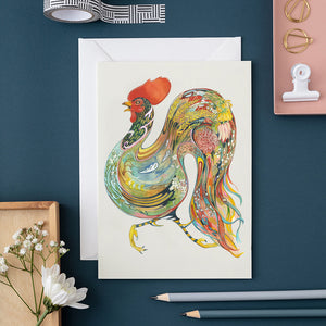 Rooster Running - Card