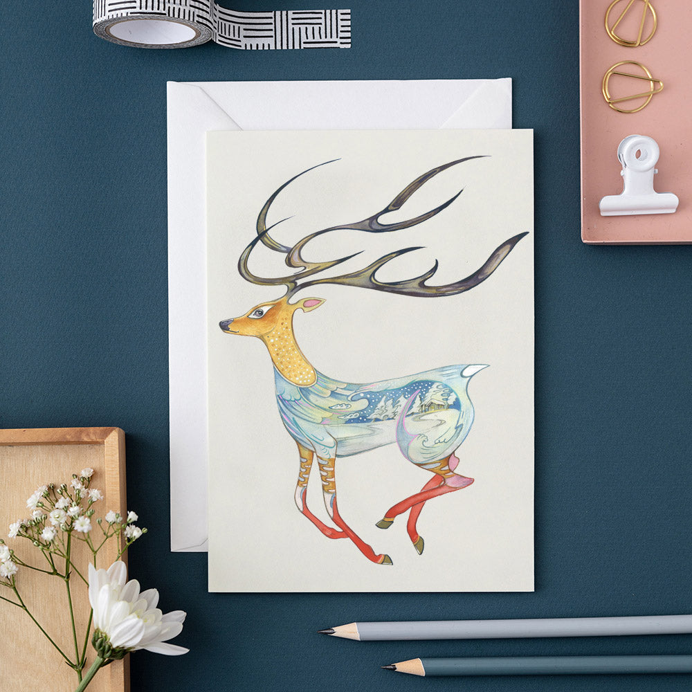 Running Reindeer  -  Card