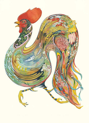 Rooster Running - Card