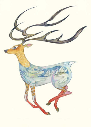 Running Reindeer  -  Card