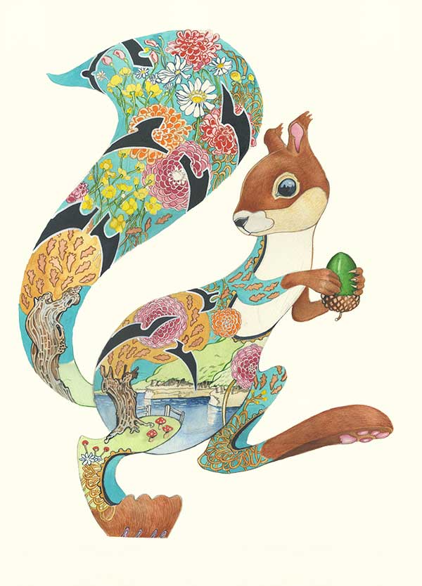 Turquoise Squirrel  - Print - The DM Collection